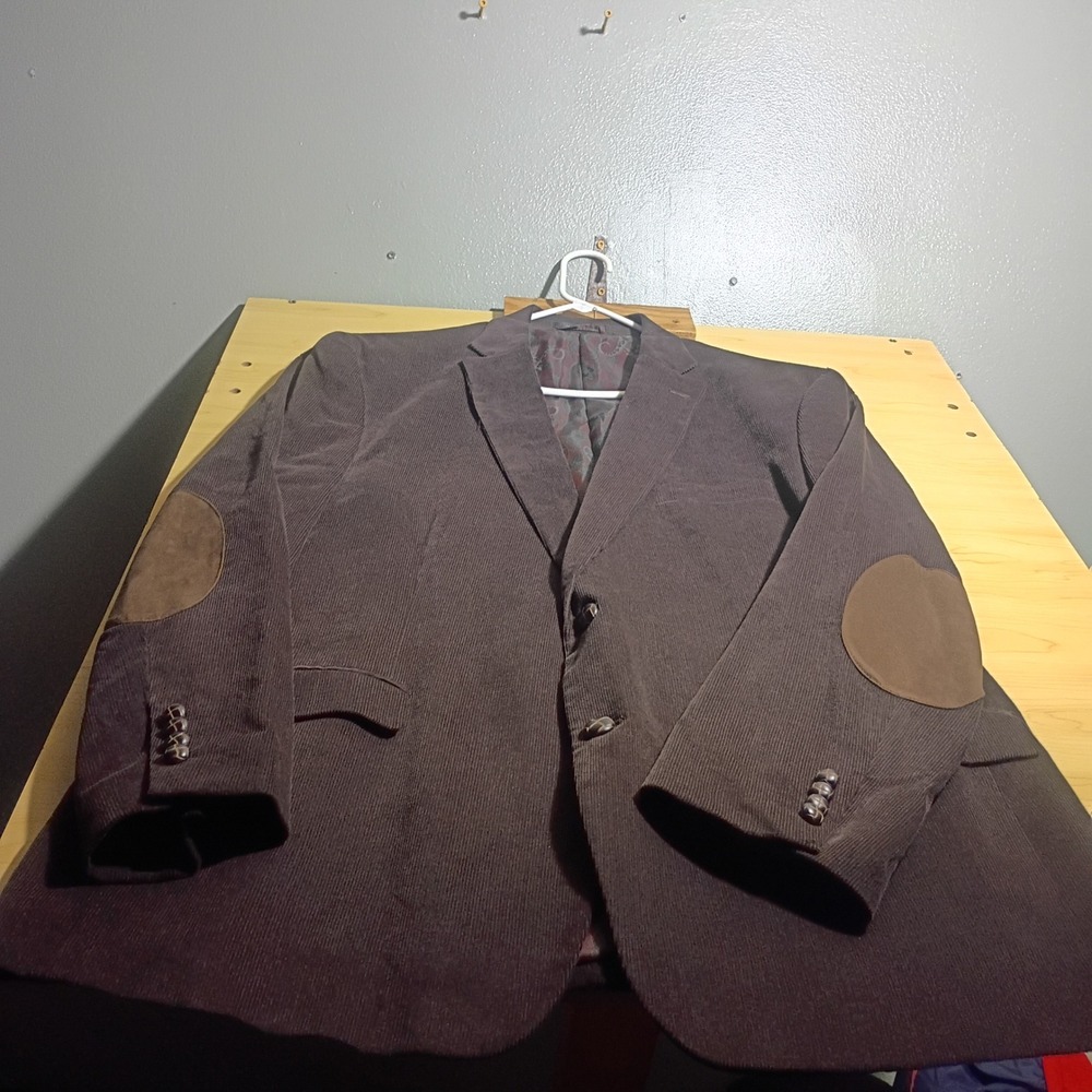 Lauren Ralph Lauren Sport Coat Men 48R Brown Corduroy Elbow Patches Blazer